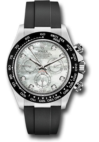Rolex White Gold Cosmograph Daytona 40 Watch Mother-of-Pearl Diamond