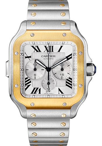 Cartier Santos de Cartier Chronograph Watch - 43.3 mm Gold And Steel C