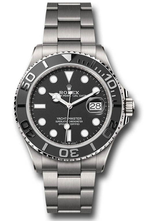 Rolex Rlx Titanium Yacht-Master 42 Watch - Bidirectional Rotatable Bezel - Black Dial - Oyster Bracelet - 226627 bko