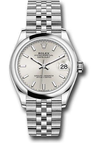 Rolex Steel and White Gold Datejust 31 Watch - Domed Bezel - Silver Index Dial - Jubilee Bracelet - 278240 sij