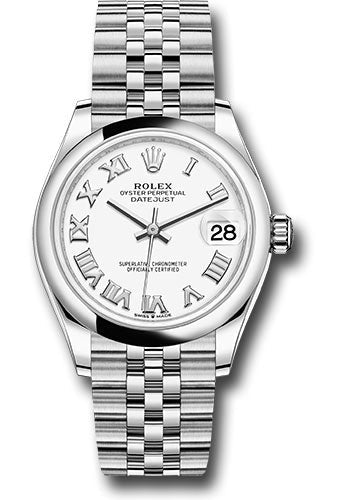 Rolex Steel and White Gold Datejust 31 Watch - Domed Bezel - White Roman Dial - Jubilee Bracelet - 278240 wrj