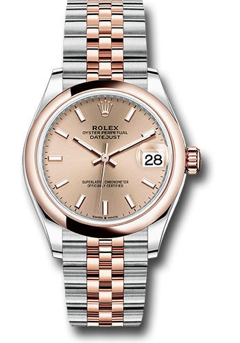 Rolex Steel and Everose Gold Datejust 31 Watch - Domed Bezel - RosŽ Roman Dial - Jubilee Bracelet - 278241 roij