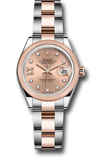 Rolex Everose Rolesor Lady-Datejust Watch - Domed Bezel - RosŽ Star Diamond Roman 9 Dial - Oyster Bracelet - 279161 rs9dix8do